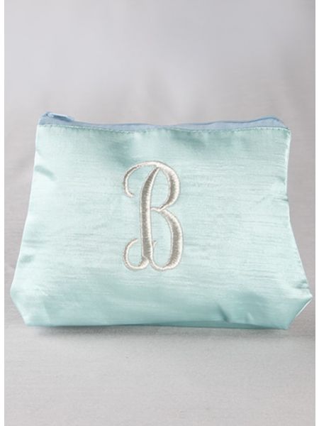 Single Initial Embroidered Cosmetic Bag