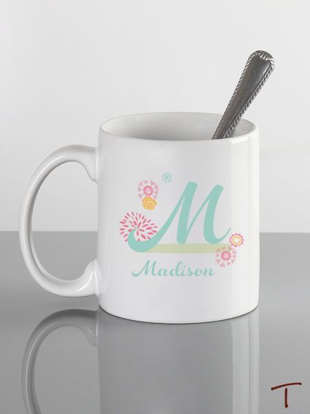 Flower Initial Mug