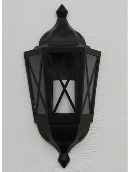 Black Outdoor Lantern With LED Candle