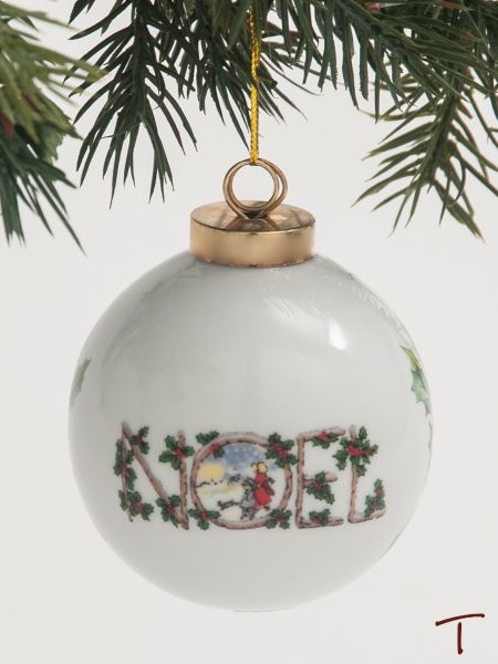 Noel Porcelain Christmas Ornament